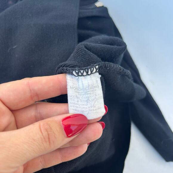 Vintage Y2K 2000s Moschino Jeans Black Full Zip Sweater Heart Sequin Small - Picture 9 of 9